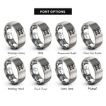 font options for inside engraving on gray bank building rings