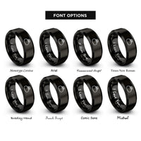 font options for inside engraving on black bao bun rings