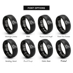 font options for inside engraving on black bar chart rings