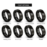 font options for inside engraving on black bar chart rings