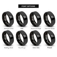 font options for inside engraving on black bar chart rings