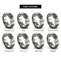 font options for inside engraving on gray bar chart rings