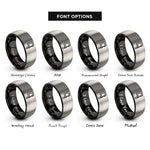 font options for inside engraving on black & gray bar clamp rings