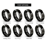 font options for inside engraving on black & grey bar clamp rings
