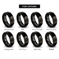font options for inside engraving on black bar clamp rings