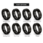 font options for inside engraving on black bar clamp rings