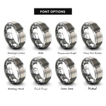font options for inside engraving on gray bar clamp rings