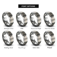 font options for inside engraving on gray bar clamp rings