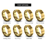 font options for inside engraving on gold barbados rings