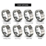 font options for inside engraving on gray barbell row rings