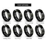 font options for inside engraving on black & grey barber chair rings