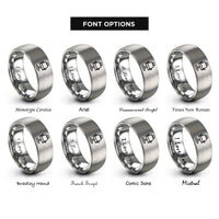 font options for inside engraving on silver barber chair rings