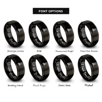 font options for inside engraving on black barber clippers rings