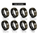 font options for inside engraving on gunmetal & black barber clippers rings