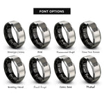 font options for inside engraving on black & silver barber pole rings