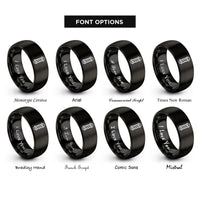 font options for inside engraving on black barber pole rings