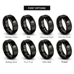 font options for inside engraving on black barber pole crest rings