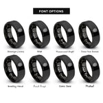 font options for inside engraving on black barber pole crest rings