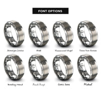 font options for inside engraving on gray barber pole crest rings