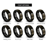 font options for inside engraving on gunmetal & black barber pole crest rings