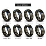 font options for inside engraving on gunmetal & blue barcelona skyline rings