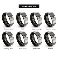font options for inside engraving on black & grey baritone horn rings