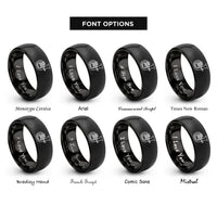 font options for inside engraving on black baritone horn rings