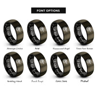 font options for inside engraving on gunmetal & black baritone horn rings