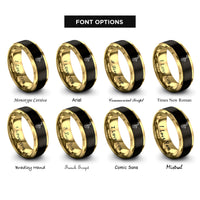 font options for inside engraving on black & gold baritone sax jazz rings