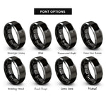 font options for inside engraving on black & grey baritone sax jazz rings