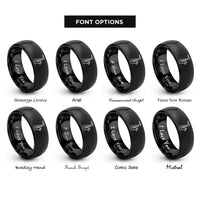 font options for inside engraving on black baritone sax jazz rings