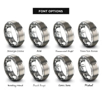 font options for inside engraving on silver baritone sax jazz rings