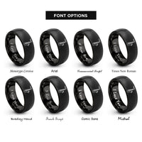 font options for inside engraving on black baritone saxophone rings
