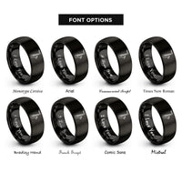 font options for inside engraving on black baritone saxophone rings