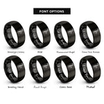font options for inside engraving on black baritone saxophone rings