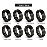 font options for inside engraving on black baritone saxophone rings