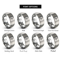 font options for inside engraving on gray baritone saxophone rings