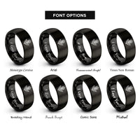 font options for inside engraving on black barley rings