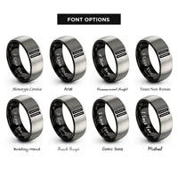 font options for inside engraving on black & grey barline double rings