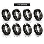 font options for inside engraving on black & gray barline double rings