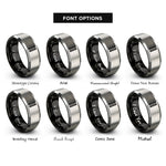font options for inside engraving on black & gray barline double rings