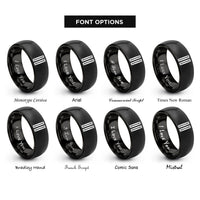 font options for inside engraving on black barline double rings