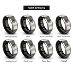 font options for inside engraving on black & grey barn rings