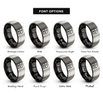 font options for inside engraving on black & gray barn rings