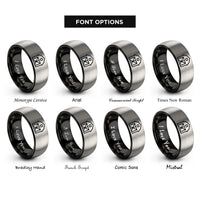 font options for inside engraving on black & gray barn rings