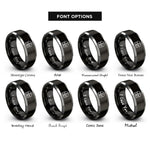 font options for inside engraving on black & gray barn rings