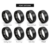 font options for inside engraving on black barn rings