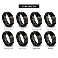 font options for inside engraving on black barn rings
