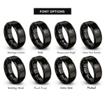 font options for inside engraving on black barn rings