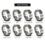 font options for inside engraving on grey barn rings